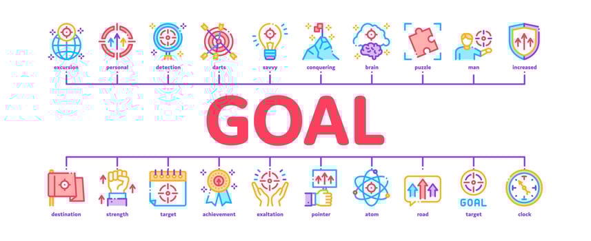 Goal Target Purpose Minimal Infographic Banner Vector