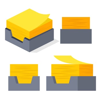 Yellow Sticker Vector. Sticky Paper Notes Stack. Isometric Paper Note. Isolated Illustration vector