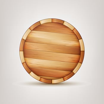 Barrel Wooden Sign Vector. Wooden 3d Icon Illustration. vector