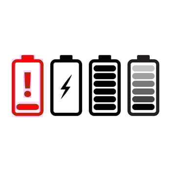 Battery mobile laptop charging icon sign symbol design vector
