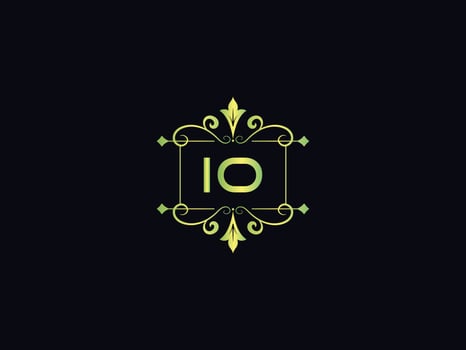 Abstract Io Logo Icon, Minimal Io Luxury Logo Letter Vector