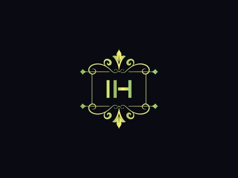 Abstract Ih Logo Icon, Minimal Ih Luxury Logo Letter Vector