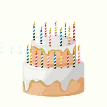 Festive wedding or anniversary cake flat icon. Vector birthday symbol illustration.