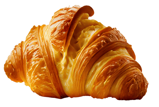 Fresh cooked yellow croissant. png