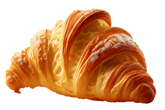 Fresh cooked yellow croissant. png