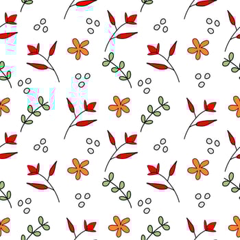 Seamless of Colorful Hand Drawn Pattern with White Background vector