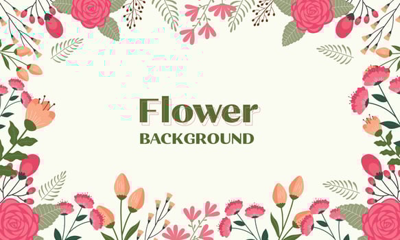 Spring frame flowers illustration for wedding or invitation flower concept vector