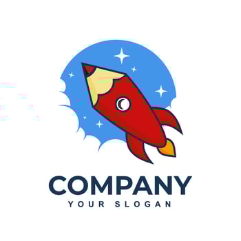 Space logo rocket lauch logo business startup vector