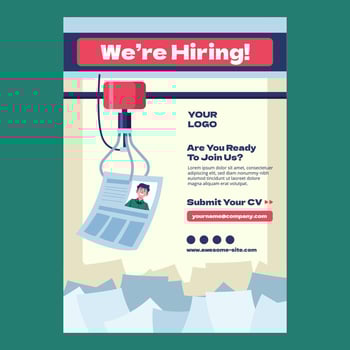 Claw Machine Hiring Poster Concept vector