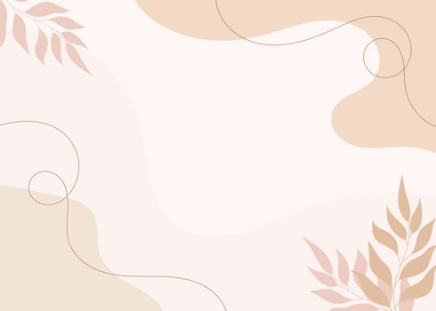 fashion style template with abstract shapes in pastel and plant colors. neutral background with minimalistic theme vector