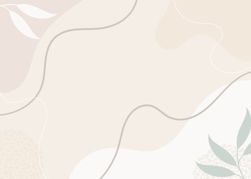 fashion style template with abstract shapes in pastel and plant colors. neutral background with minimalistic theme vector