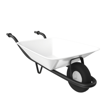 3D Rendering Of Wheelbarrow Object png