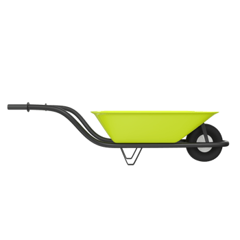 3D Rendering Of Wheelbarrow Object png