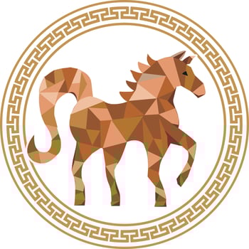 12 zodiac animals polygonal vector illustration