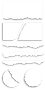 set of torn paper in different shape on transparent background png