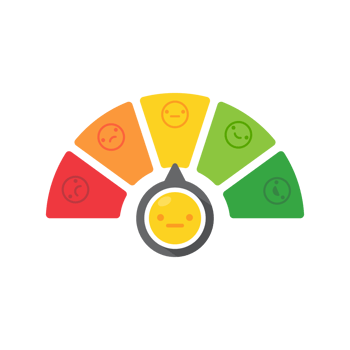 Poor and good customer satisfaction metrics Bad credit score. business service rating illustration png