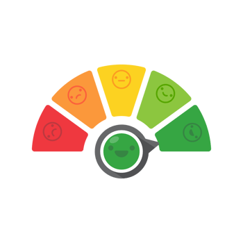 Poor and good customer satisfaction metrics Bad credit score. business service rating illustration png