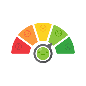 Poor and good customer satisfaction metrics Bad credit score. business service rating illustration png