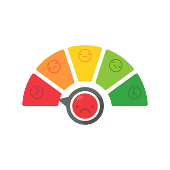 Poor and good customer satisfaction metrics Bad credit score. business service rating illustration png