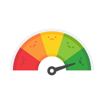 Poor and good customer satisfaction metrics Bad credit score. business service rating illustration png