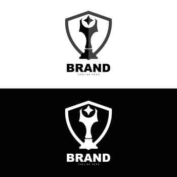 Trophy Logo Design, Award Winner Championship Trophy Vector, Success Brand vector