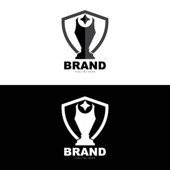 Trophy Logo Design, Award Winner Championship Trophy Vector, Success Brand vector