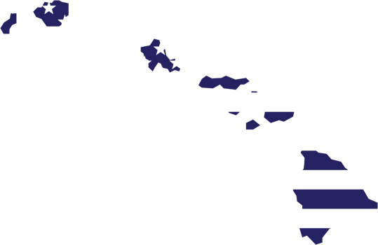 outline drawing of hawaii state map on usa flag. png