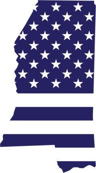outline drawing of mississippi state map on usa flag. png