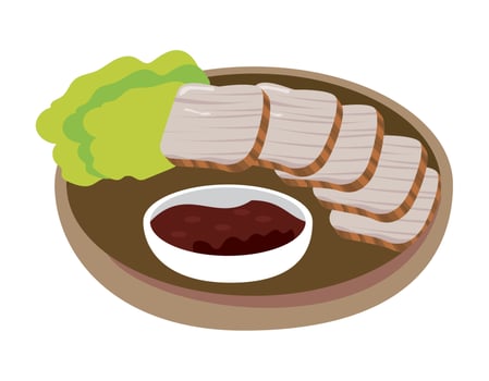 bossam korean food vector