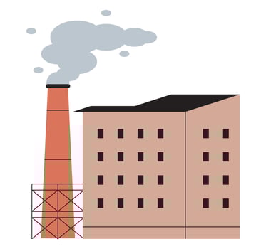 industry factory with smoking chimney vector