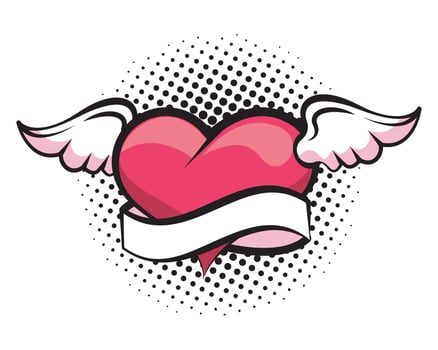 heart love flying vector