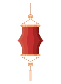 red asian lamp vector