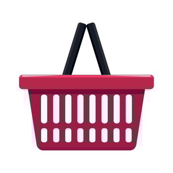 red shopping basket market vector