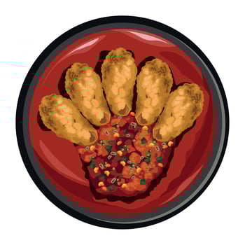 gamjatan korean traditional food vector
