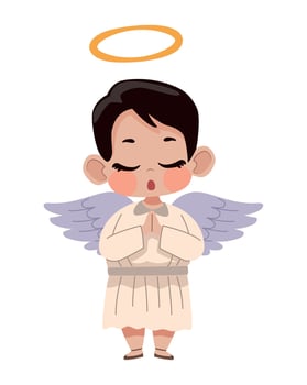 little angel praying vector