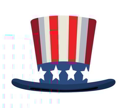 usa flag in tophat vector