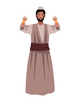 bearded muslim man vector