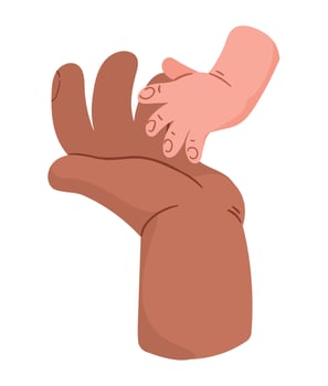 hand father with hand baby vector