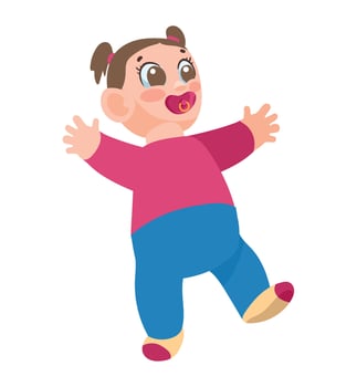 little girl baby walking vector