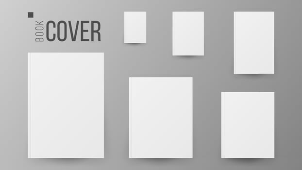 Blank Book Cover Set Vector. Realistic vector