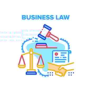 Business Law Vector Concept Color Illustration