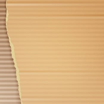 Corrugated Cardboard Vector Background. Realistic Texture Ripped Cardboard Wallpaper With Torn Edges. Logistics Service, Warehouse, Transportation Concept. Vector illustration
