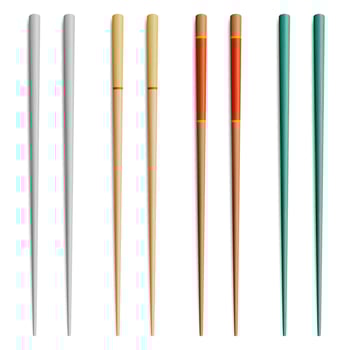 Chopsticks Vector. For Exotic Nutrition, Sushi Restaurant, Sea Food Design. Asian Food Chopsticks Isolated Illustration vector