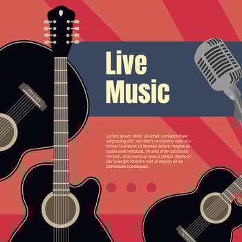 Acoustic guitar concert poster. - Vector. vector