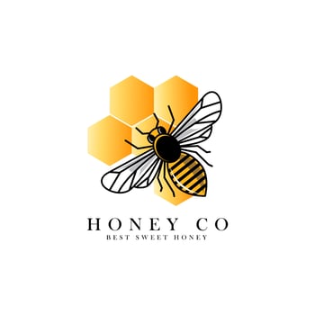 honey logo design vector