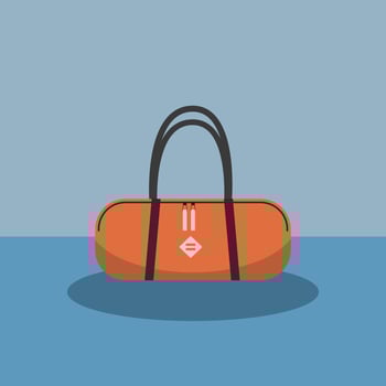 Backpack and bag flat illustration vector