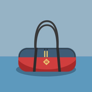 Backpack and bag flat illustration vector
