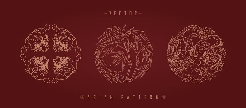 Chinese Lunar New Year Costume Traditional Pattern vector