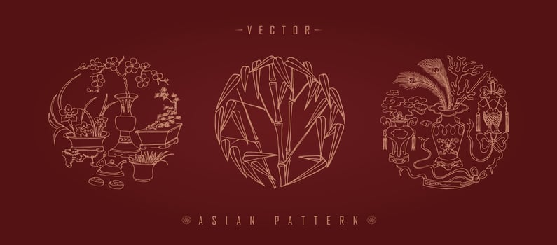 Chinese Lunar New Year Costume Traditional Pattern vector