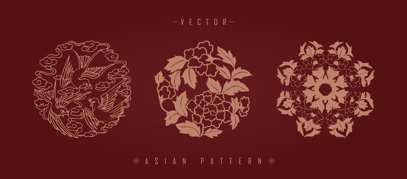Chinese Lunar New Year Costume Traditional Pattern vector